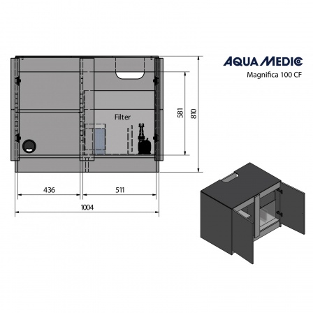 Aqua Medic Cabinet Magnifica 100 CF graphite-black 6
