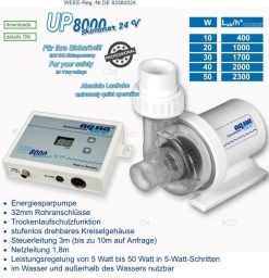 Aquabee Universal BLDC pump UP8000 Protein Skimmer 24V