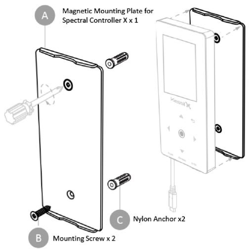 Kessil Magnetic Mount Plate for Spectral X Controller (KSP013) 3